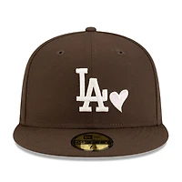 Los Angeles Dodgers Walnut Brown with Pink Heart UV New Era 59FIFTY Fitted Hat