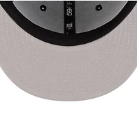 Los Angeles Dodgers All Black with Red Lips Gray UV New Era 59FIFTY Fitted Hat