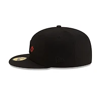 Los Angeles Dodgers All Black with Red Lips Gray UV New Era 59FIFTY Fitted Hat