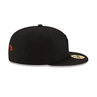 Los Angeles Dodgers All Black with Red Lips Gray UV New Era 59FIFTY Fitted Hat