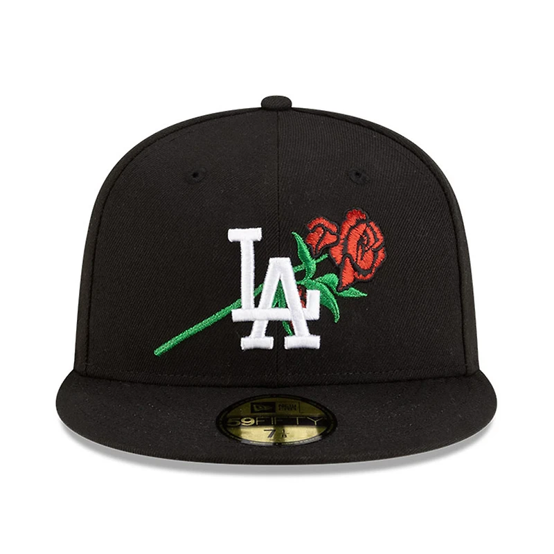 Los Angeles Dodgers Black and White with Rose Gray UV New Era 59FIFTY Fitted Hat