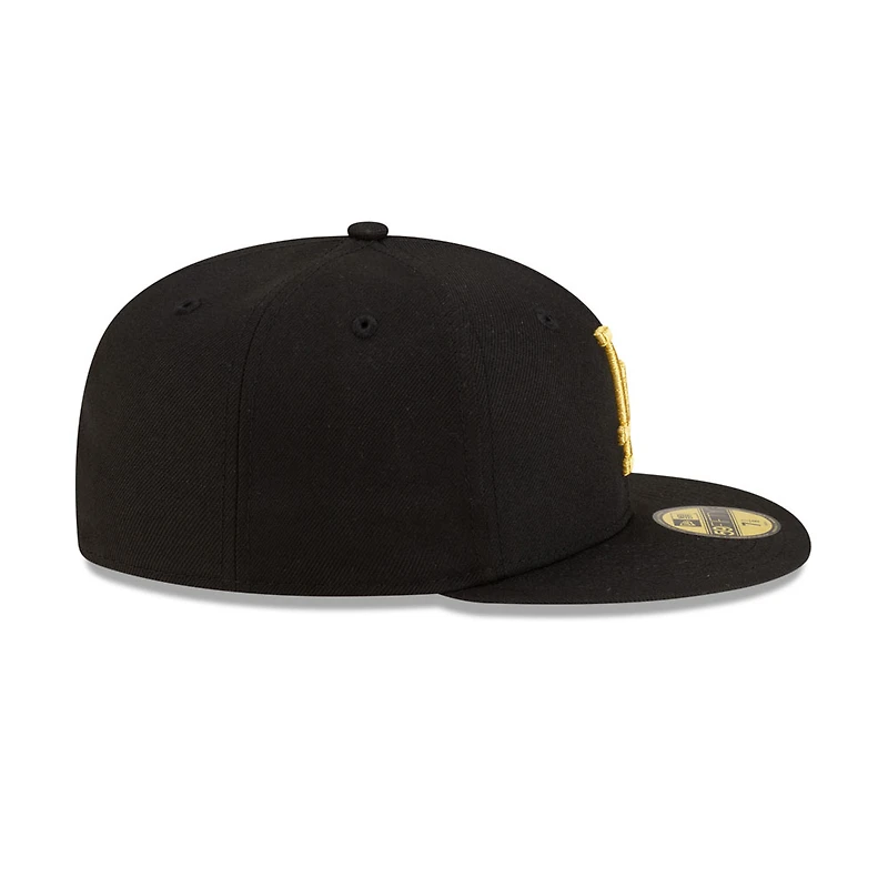 Los Angeles Dodgers Black with Gold Logo Gray UV New Era 59FIFTY Fitted Hat