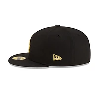Los Angeles Dodgers Black with Gold Logo Gray UV New Era 59FIFTY Fitted Hat