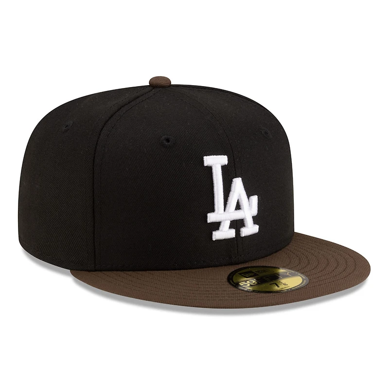Los Angeles Dodgers Black and Walnut Brown 2Tone Gray UV New Era 59FIFTY Fitted Hat