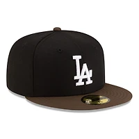 Los Angeles Dodgers Black and Walnut Brown 2Tone Gray UV New Era 59FIFTY Fitted Hat