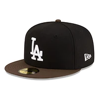Los Angeles Dodgers Black and Walnut Brown 2Tone Gray UV New Era 59FIFTY Fitted Hat