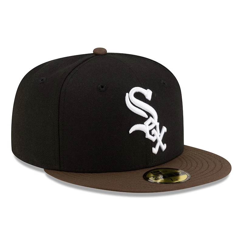 Chicago White Sox Black and Walnut Brown 2Tone Gray UV New Era 59FIFTY Fitted Hat