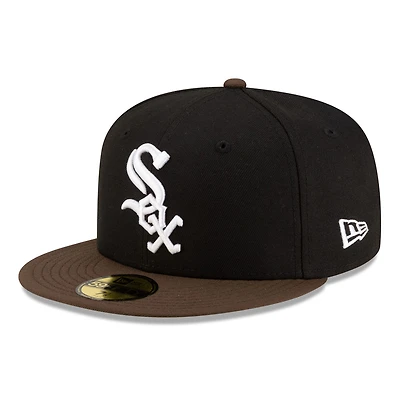 Chicago White Sox Black and Walnut Brown 2Tone Gray UV New Era 59FIFTY Fitted Hat