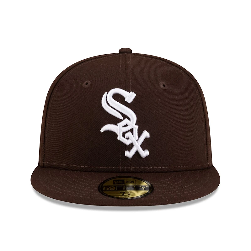 Chicago White Sox Burnt Wood Brown with Logo Gray UV New Era 59FIFTY Fitted Hat