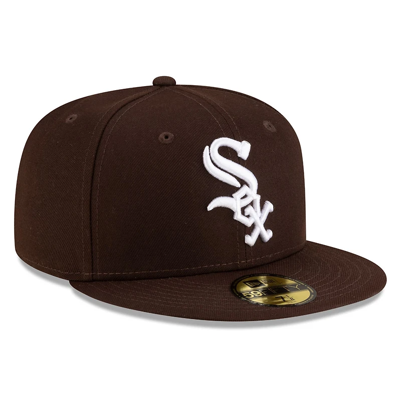 Chicago White Sox Burnt Wood Brown with Logo Gray UV New Era 59FIFTY Fitted Hat