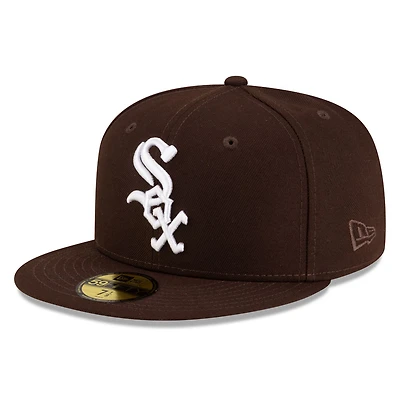 Chicago White Sox Burnt Wood Brown with Logo Gray UV New Era 59FIFTY Fitted Hat