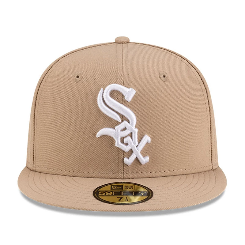 Chicago White Sox Camel Brown with Logo Gray UV New Era 59FIFTY Fitted Hat