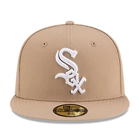 Chicago White Sox Camel Brown with Logo Gray UV New Era 59FIFTY Fitted Hat