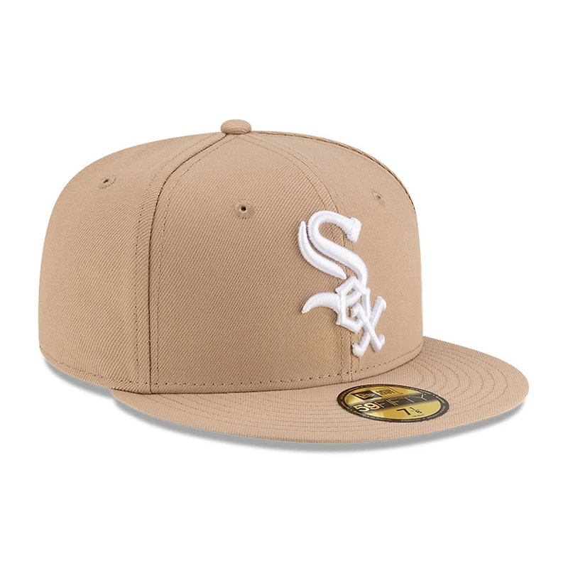 Chicago White Sox Camel Brown with Logo Gray UV New Era 59FIFTY Fitted Hat