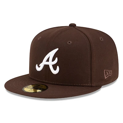Atlanta Braves Burnt Wood Brown with White Logo Gray UV New Era 59FIFTY Fitted Hat