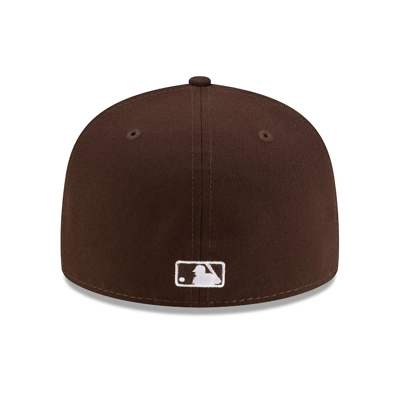 Atlanta Braves Burnt Wood Brown with White Logo Gray UV New Era 59FIFTY Fitted Hat
