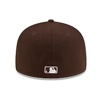 Atlanta Braves Burnt Wood Brown with White Logo Gray UV New Era 59FIFTY Fitted Hat