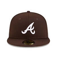 Atlanta Braves Burnt Wood Brown with White Logo Gray UV New Era 59FIFTY Fitted Hat