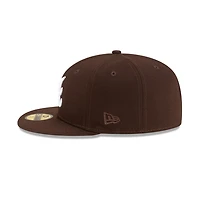 Atlanta Braves Burnt Wood Brown with White Logo Gray UV New Era 59FIFTY Fitted Hat