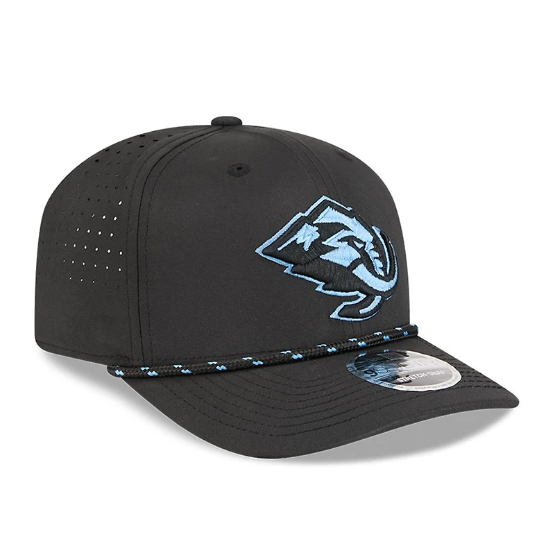 Utah Mammoth Black with Blue Logo Performance Roper New Era 9SEVENTY Stretch Snap