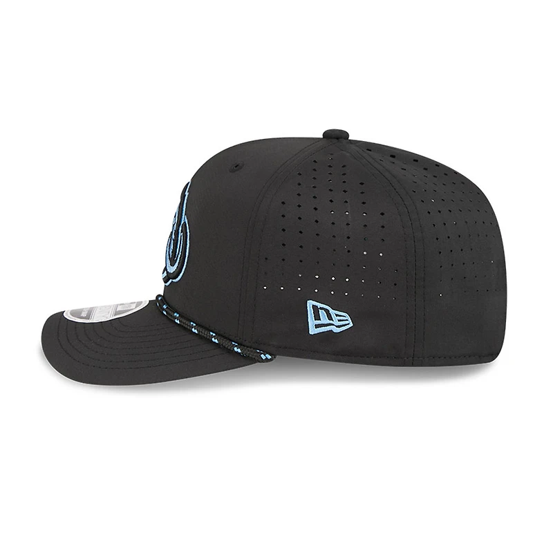Utah Mammoth Black with Blue Logo Performance Roper New Era 9SEVENTY Stretch Snap