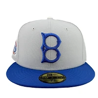 Brooklyn Dodgers Grey and Royal 2Tone 1955 World Series Patch Green UV New Era 59FIFTY Fitted Hat