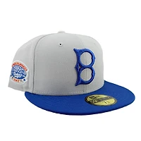 Brooklyn Dodgers Grey and Royal 2Tone 1955 World Series Patch Green UV New Era 59FIFTY Fitted Hat
