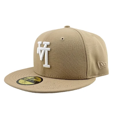 Los Angeles Dodgers Camel Brown Upside Down LA Gray UV New Era 59FIFTY Fitted Hat