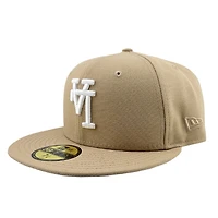 Los Angeles Dodgers Camel Brown Upside Down LA Gray UV New Era 59FIFTY Fitted Hat