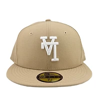 Los Angeles Dodgers Camel Brown Upside Down LA Gray UV New Era 59FIFTY Fitted Hat