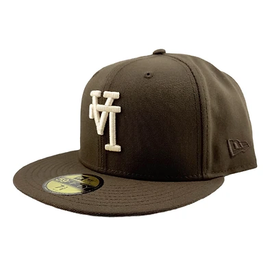 Los Angeles Dodgers Walnut Brown Upside Down LA Gray UV New Era 59FIFTY Fitted Hat