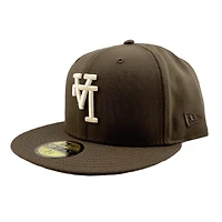 Los Angeles Dodgers Walnut Brown Upside Down LA Gray UV New Era 59FIFTY Fitted Hat