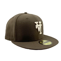 Los Angeles Dodgers Walnut Brown Upside Down LA Gray UV New Era 59FIFTY Fitted Hat