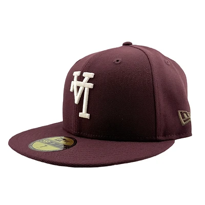 Los Angeles Dodgers Burgundy Upside Down LA Green UV New Era 59FIFTY Fitted Hat