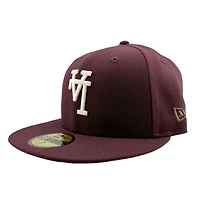 Los Angeles Dodgers Burgundy Upside Down LA Green UV New Era 59FIFTY Fitted Hat