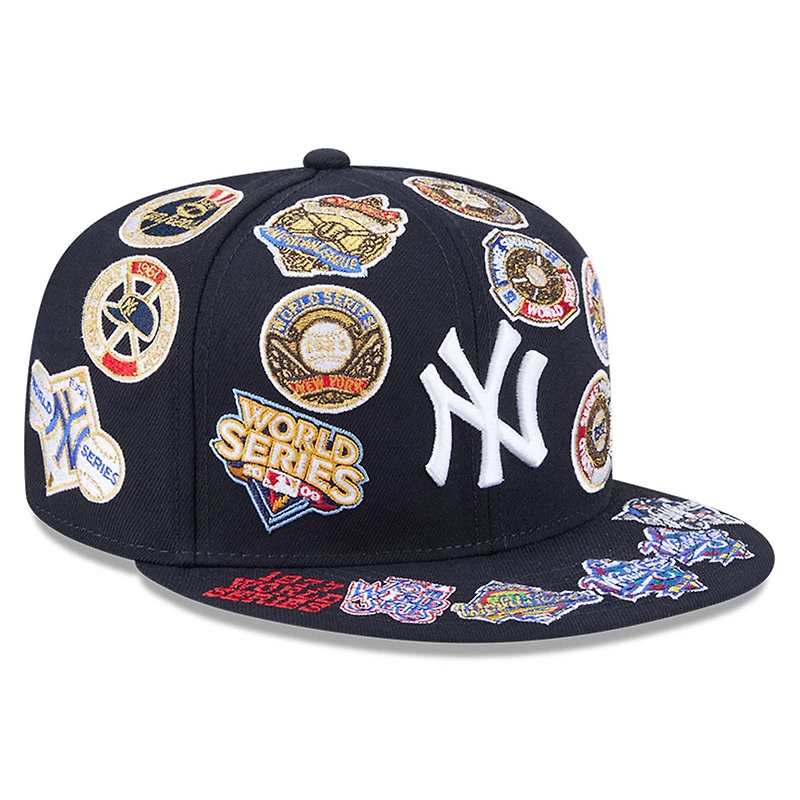 New York Yankees Navy All Over Patches New Era 9FIFTY Snapback Hat