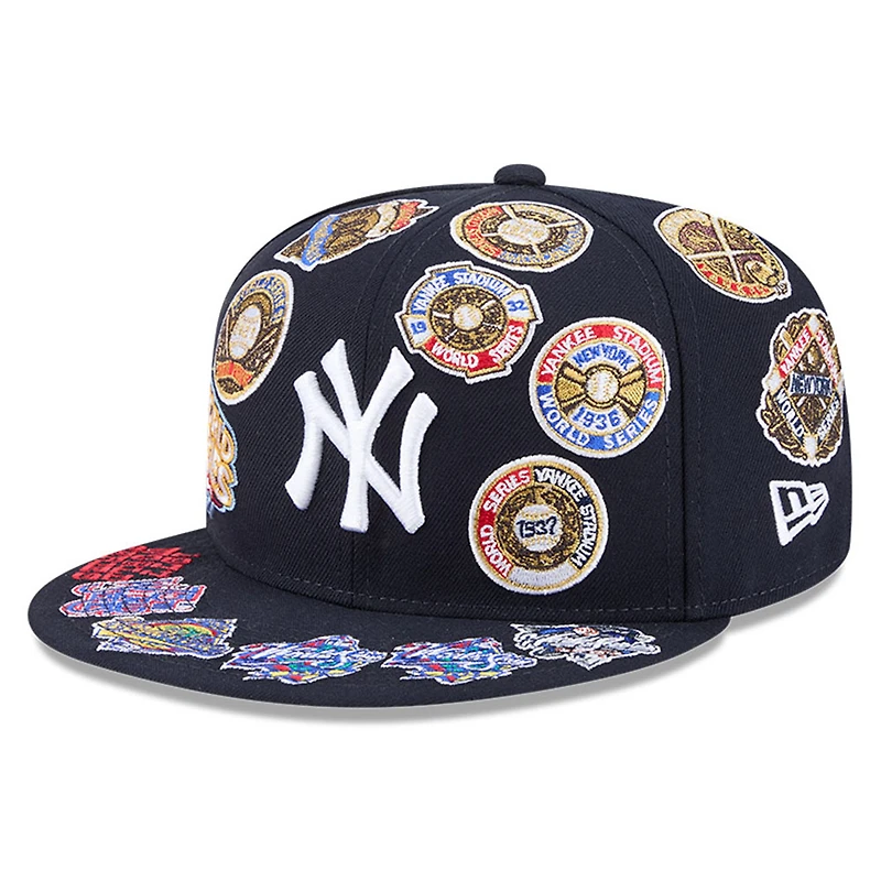 New York Yankees Navy All Over Patches New Era 9FIFTY Snapback Hat