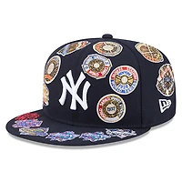 New York Yankees Navy All Over Patches New Era 9FIFTY Snapback Hat