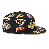 Pittsburgh Pirates Black All Over Patches New Era 9FIFTY Snapback Hat