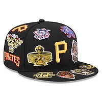 Pittsburgh Pirates Black All Over Patches New Era 9FIFTY Snapback Hat