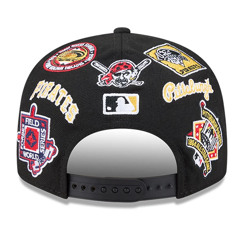 Pittsburgh Pirates Black All Over Patches New Era 9FIFTY Snapback Hat