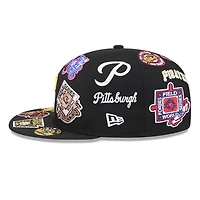 Pittsburgh Pirates Black All Over Patches New Era 9FIFTY Snapback Hat