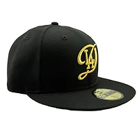Los Angeles Dodgers Black with Metallic Gold City Connect Logo Gray UV New Era 59FIFTY Fitted Hat
