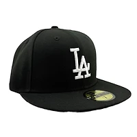 Los Angeles Dodgers Black and White with LA Batterman UV New Era 59FIFTY Fitted Hat