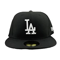 Los Angeles Dodgers Black and White with LA Batterman UV New Era 59FIFTY Fitted Hat