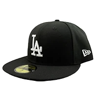 Los Angeles Dodgers Black and White with LA Batterman UV New Era 59FIFTY Fitted Hat