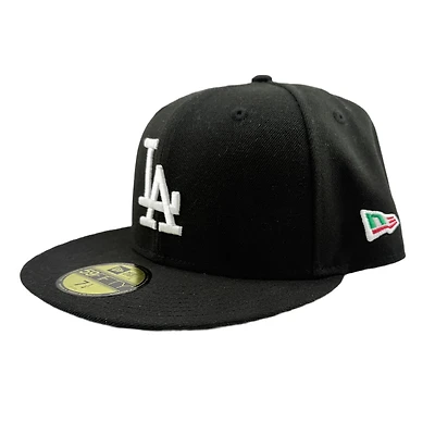 Los Angeles Dodgers Black and White Mexico Color NE Logo LA Batterman New Era 59FIFTY Fitted Hat