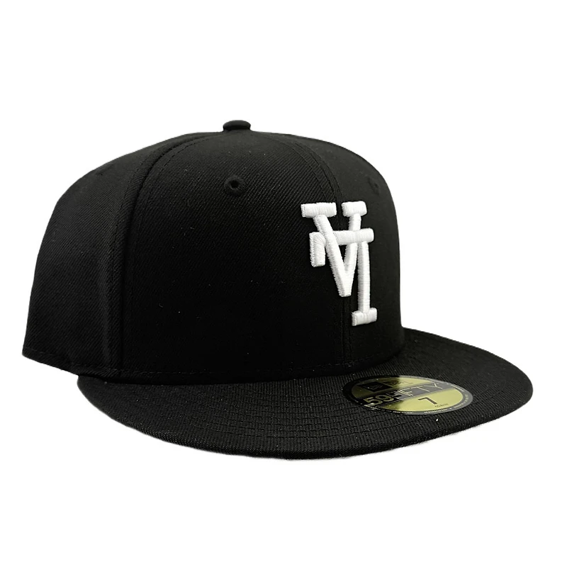 Los Angeles Dodgers Black and White Upside Down LA MLB Batterman New Era 59FIFTY Fitted Hat