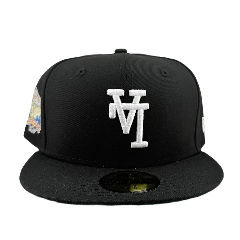 Los Angeles Dodgers Black and White Upside Down 40th Anniversary Patch Green UV New Era 59FIFTY Fitted Hat