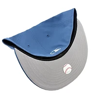 Los Angeles Dodgers Indigo Blue Wordmark Logo Gray UV New Era 59FIFTY Fitted Hat